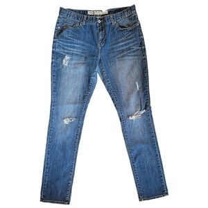 Charlotte Russe 'Slim Slouch' Distressed Denim